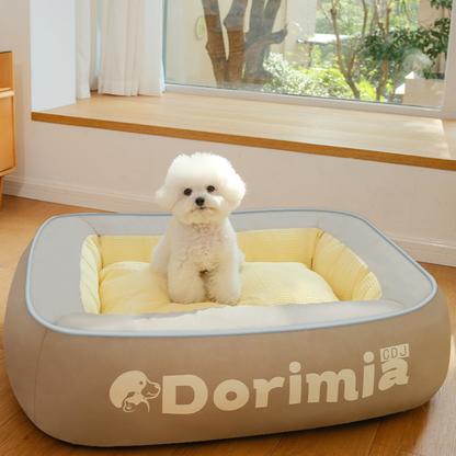 Semi-Enclosed Plush Dog Bed for Winter Warmth and Comfort
