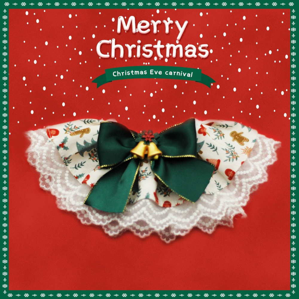 Christmas Lace Pet Bib Collar – Adjustable Neck Accessory for Cats and Dogs