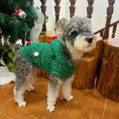 Christmas Hooded Sweater Vest for Pets Warm Winter Outfit