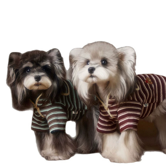 Autumn Dog Clothes Striped Embroidered Sailor Collar Sweatshirt