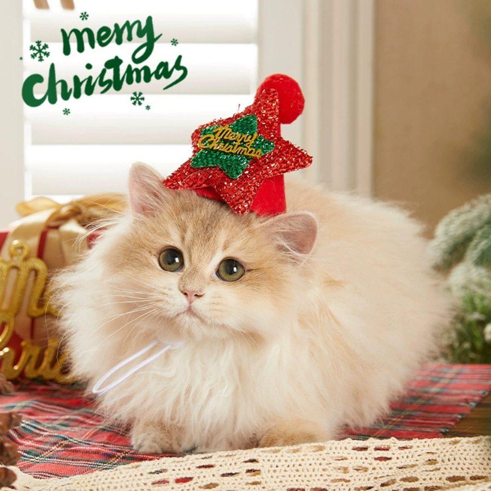 Pet Christmas Hat & Scarf – Festive Accessories for Cats and Dogs