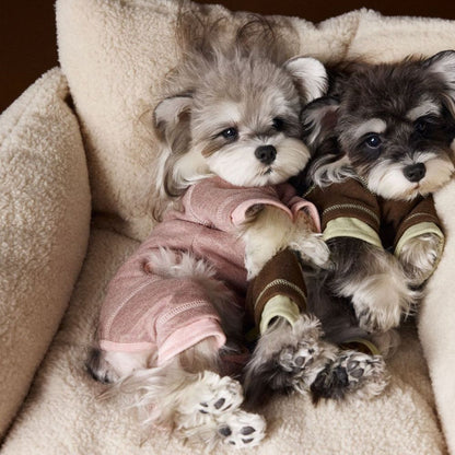 Autumn Winter Cozy Color-Block Silk Wool Dog Base Shirt