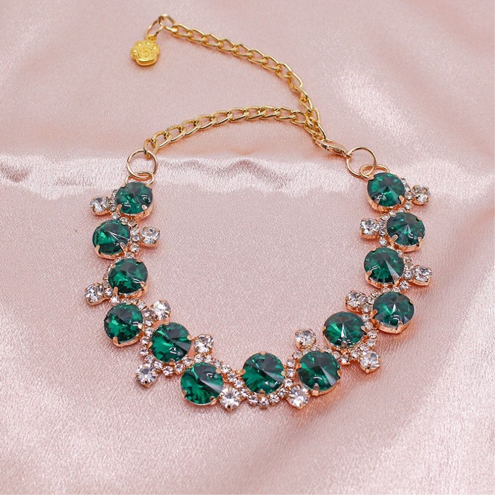 Luxury Gemstone  Pearl Pet Necklace