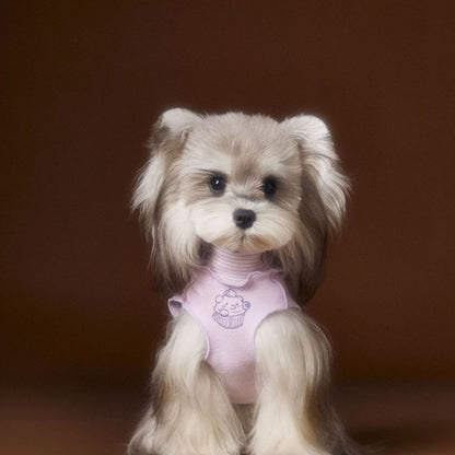 Autumn Reversible Striped Ruffle Undershirt Sleeveless Dog Vest