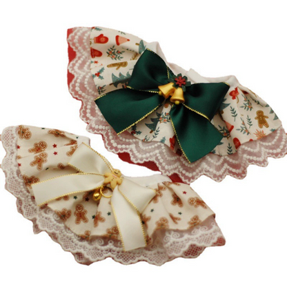 Christmas Lace Pet Bib Collar – Adjustable Neck Accessory for Cats and Dogs