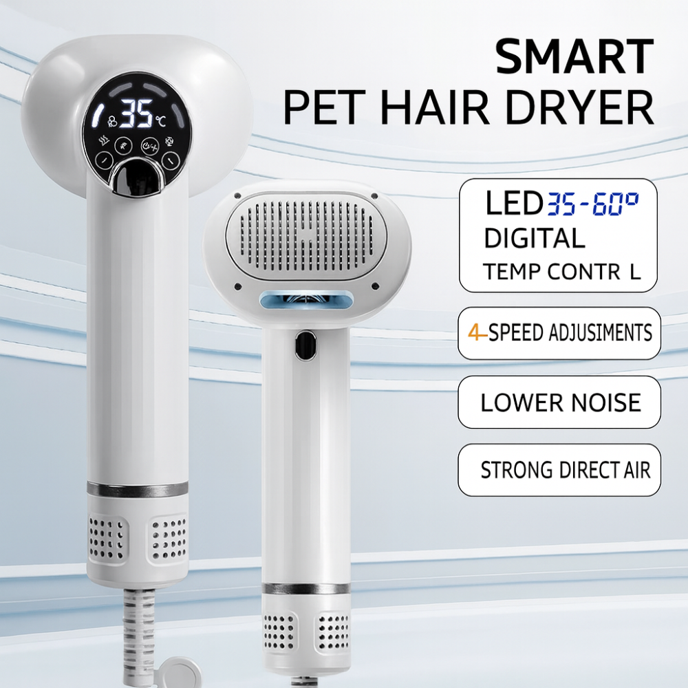 Pet Smart Hair Dryer Comb – 2-in-1 Grooming Tool for Dogs & Cats