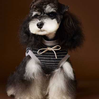 Dog Autumn Striped Sleeveless Hoodie