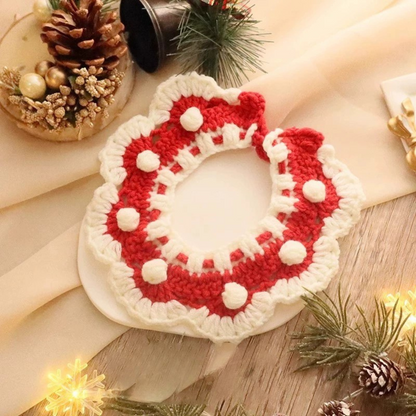 Knitted Christmas Scarf Collar for Cats & Dogs