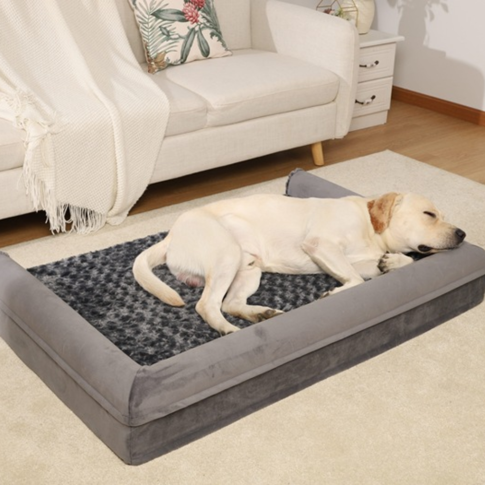 Waterproof Memory Foam Plush Dog Bed
