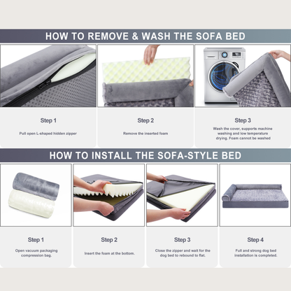 Bolster Orthopedic Sofa Large Dog Bed