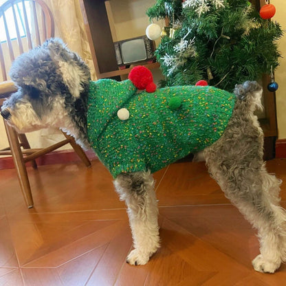 Christmas Hooded Sweater Vest for Pets Warm Winter Outfit