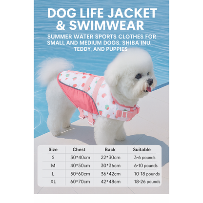 Dog Life Jacket Swimwear – Summer Water Outfit for Small & Medium Dogs