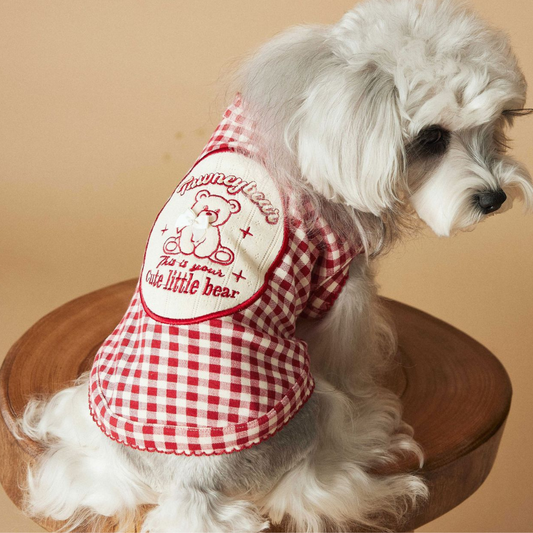 Red Plaid Dog Vest for Small Dogs
