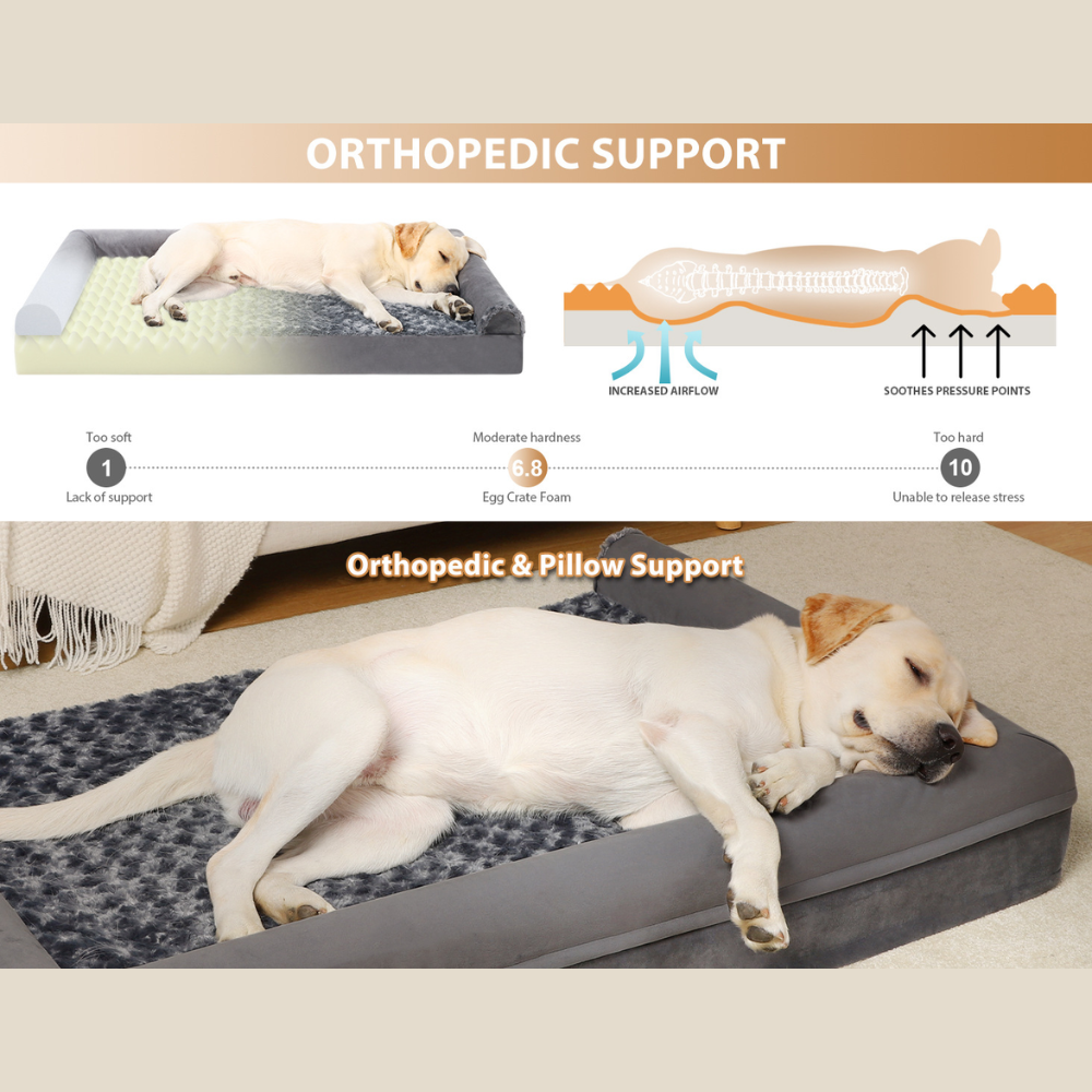 Waterproof Memory Foam Plush Dog Bed