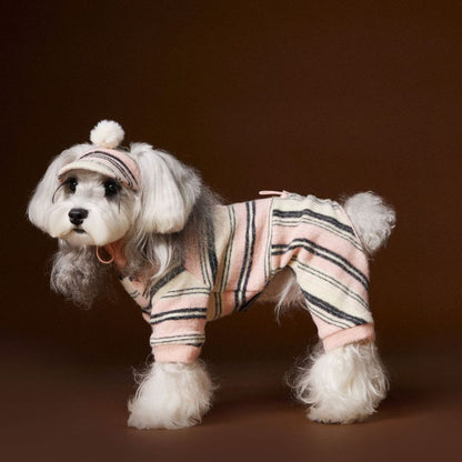 Warm Striped Four-Leg Thick Undershirt Dog Sweatshirt