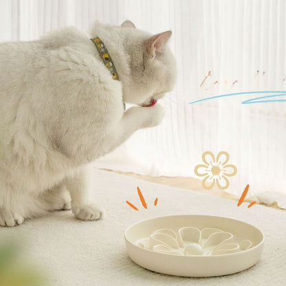 Flower Slow Feeder Melamine Cat Bowl