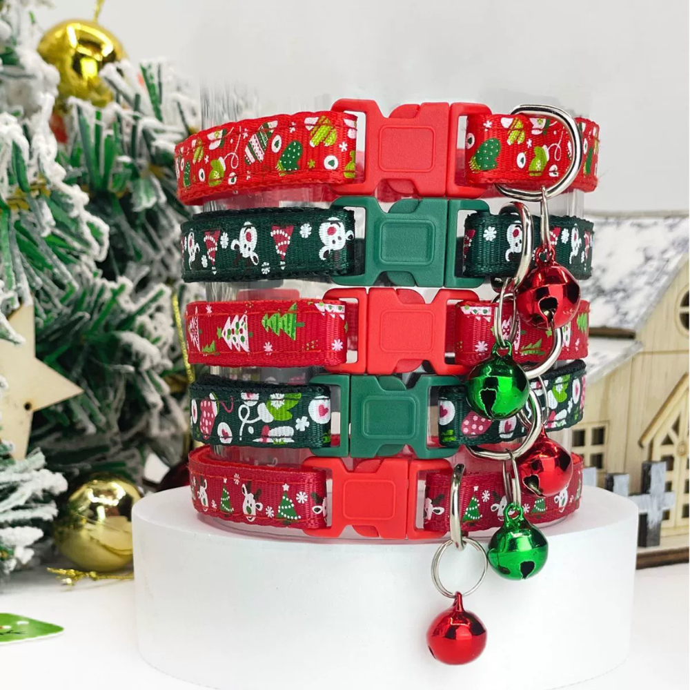 Christmas Pet Collar with Bell for Dogs and Cats