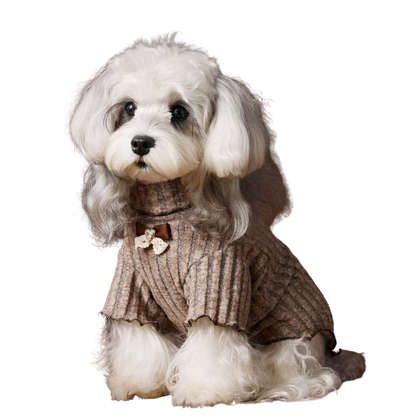 Autumn Lace Bow Dog Shirt for Female Dogs