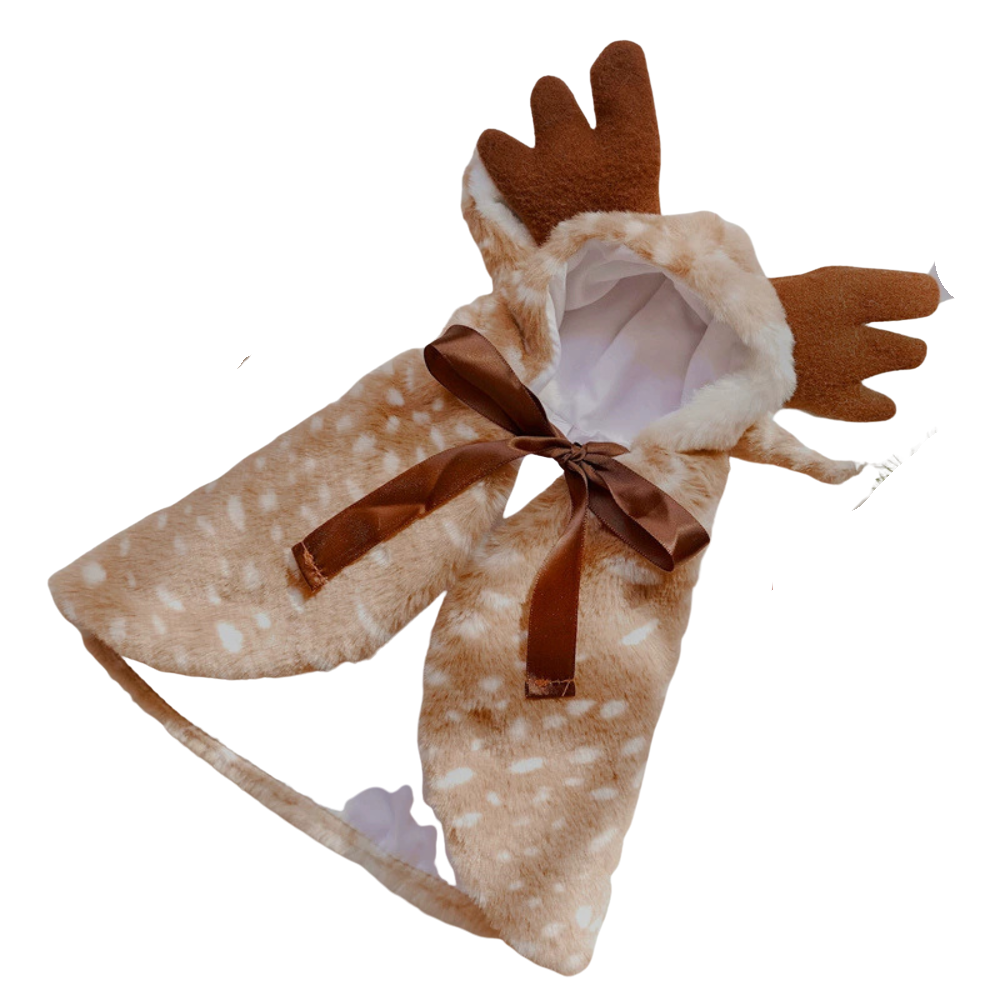 Christmas Reindeer Cape Costume for Dogs and Cats with Hat