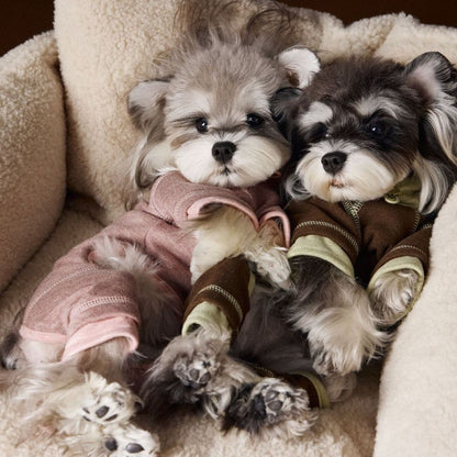 Autumn Winter Cozy Color-Block Silk Wool Dog Base Shirt