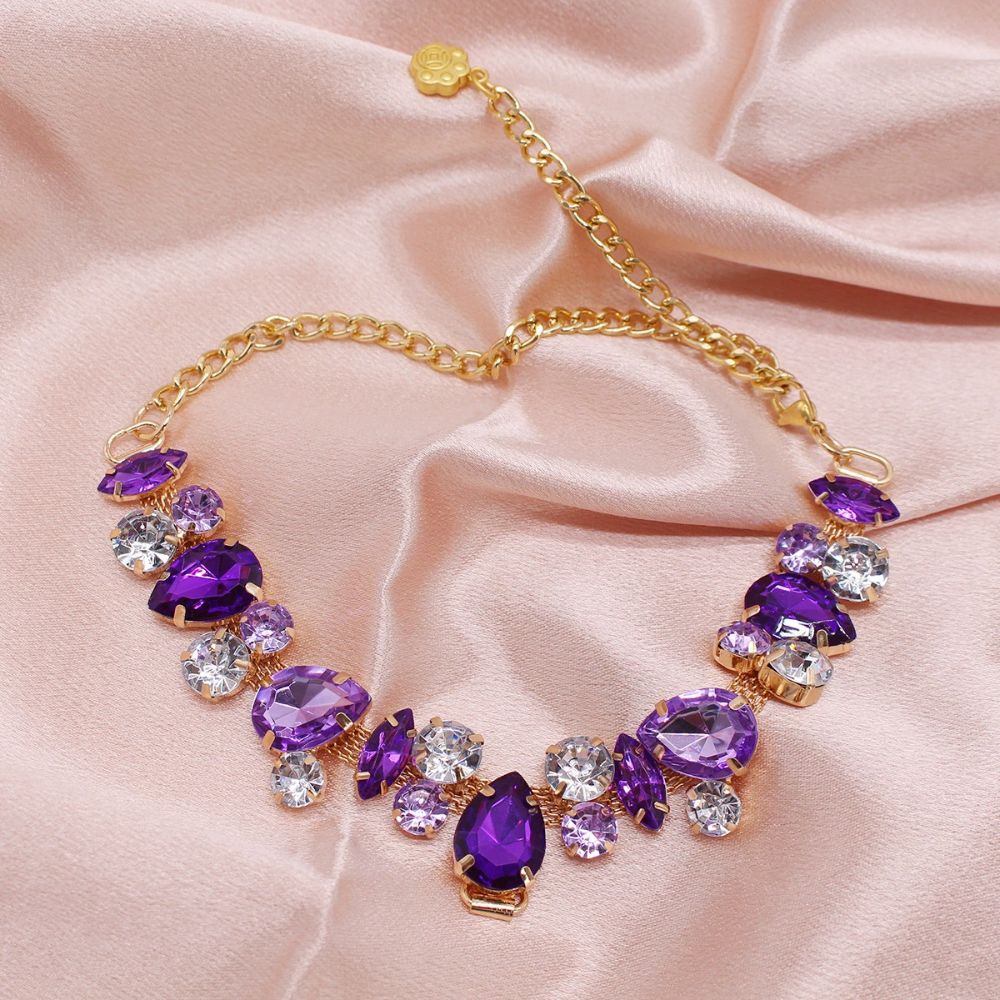 Luxury Gemstone  Pearl Pet Necklace