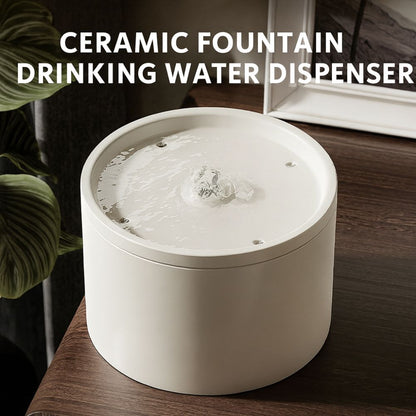 Ceramic Cat Water Fountain – Silent Circulating Pet Dispenser