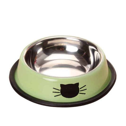Colorful Stainless Steel Non-Slip Pet Bowl for Cats and Dogs