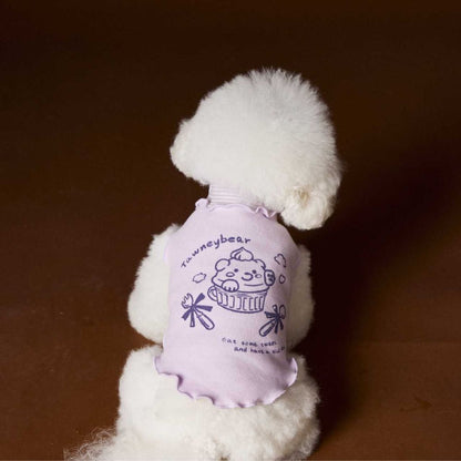 Autumn Reversible Striped Ruffle Undershirt Sleeveless Dog Vest