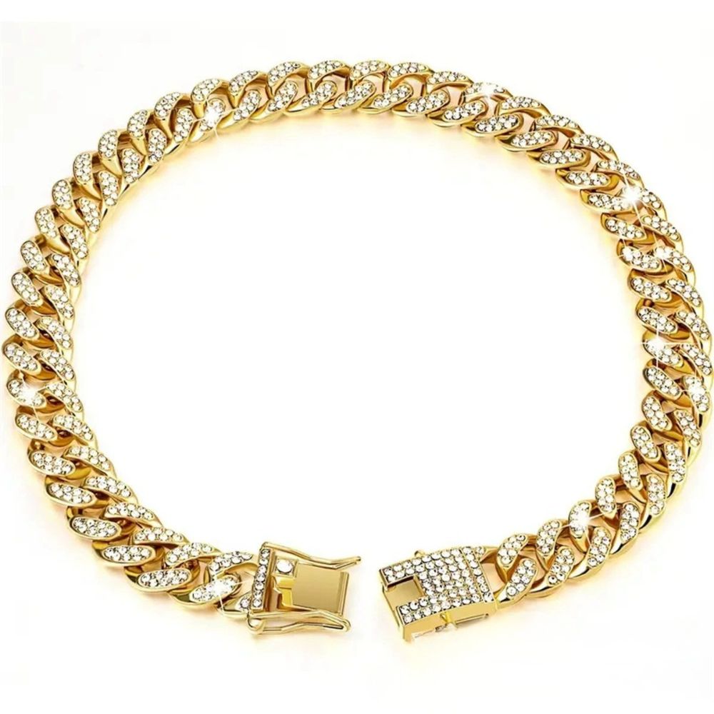 Luxury Gold Cuban Chain Pet Necklace