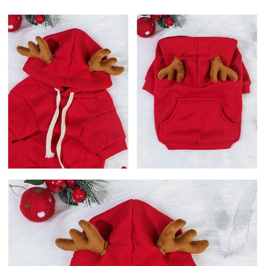Christmas Reindeer Cosplay Hoodie for Cats and Dogs