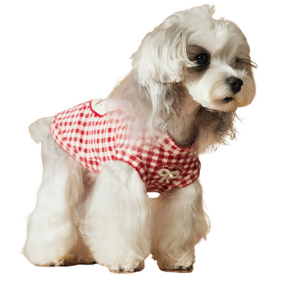 Red Plaid Dog Vest for Small Dogs