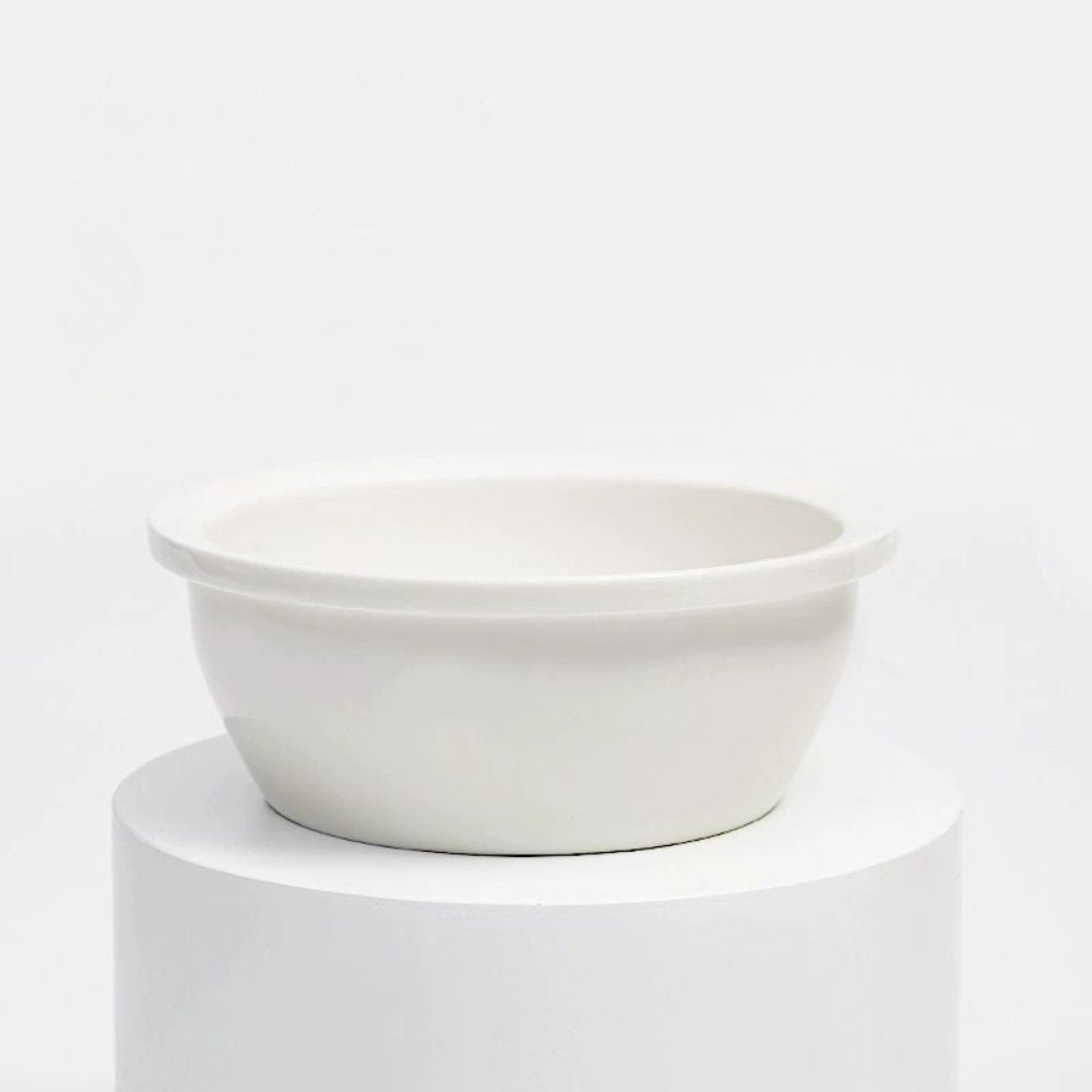 Elevated Ceramic & Bamboo Double Pet Bowl Stand