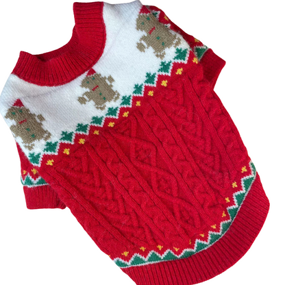 Dog Christmas Sweater Red Warm Knit Winter Clothes for Small Medium Dogs