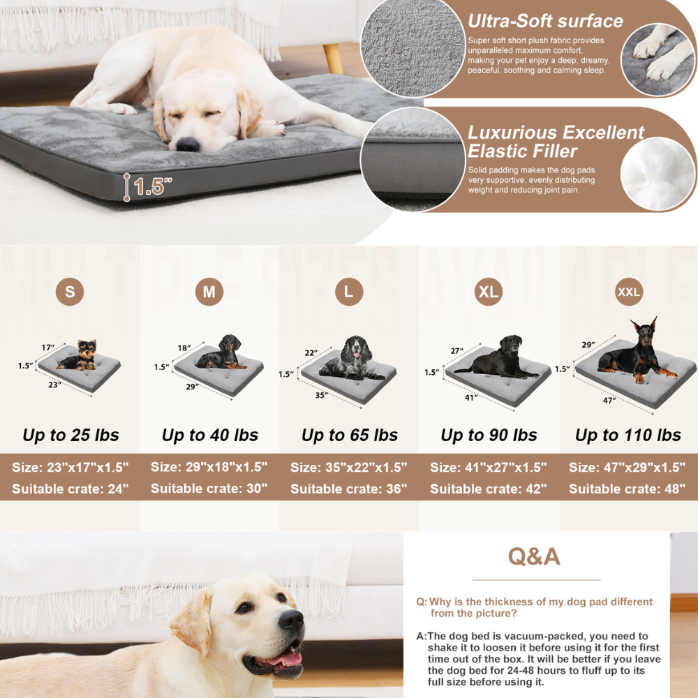 Durable Plush Washable Scratch-Resistant Large Dog Bed