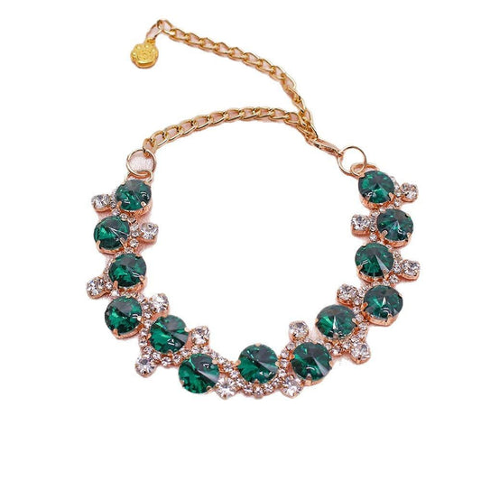 Luxury Gemstone  Pearl Pet Necklace