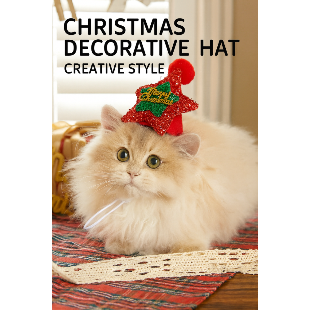 Pet Christmas Hat & Scarf – Festive Accessories for Cats and Dogs