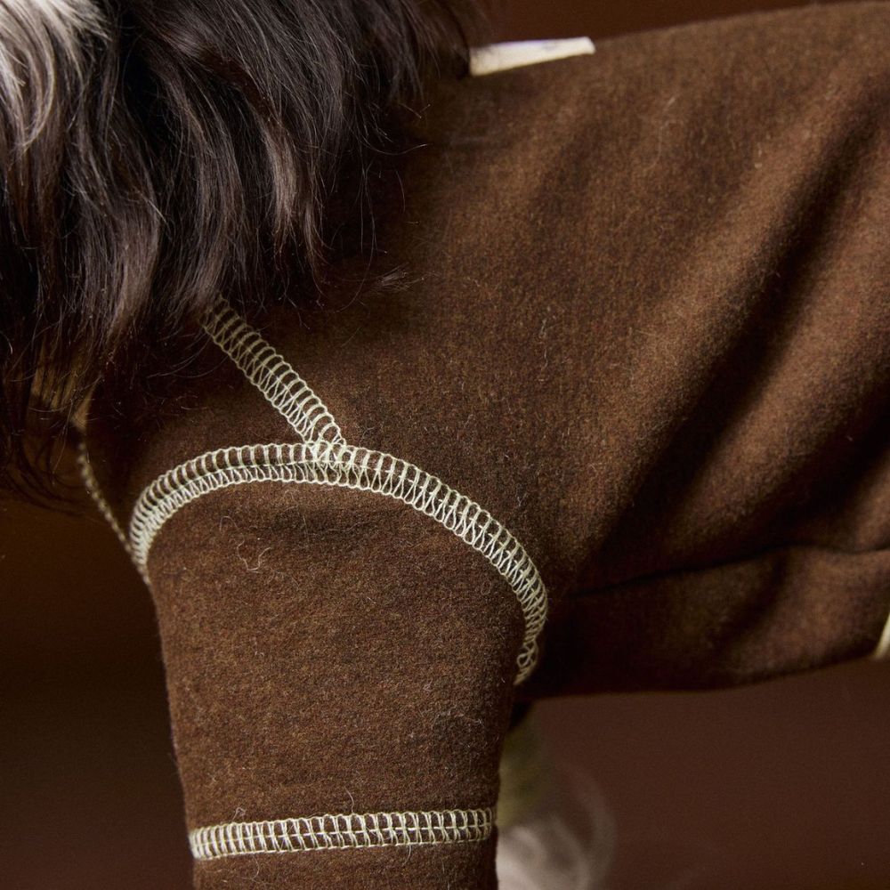 Autumn Winter Cozy Color-Block Silk Wool Dog Base Shirt