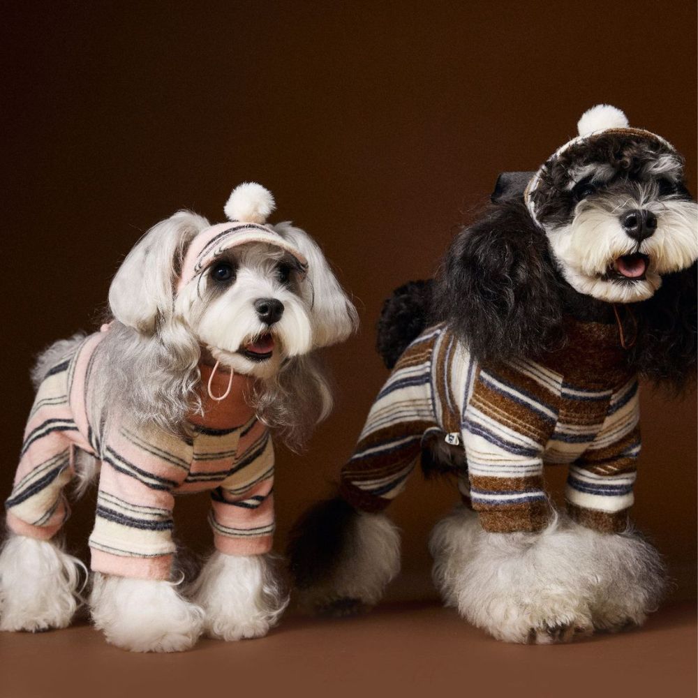 Warm Striped Four-Leg Thick Undershirt Dog Sweatshirt