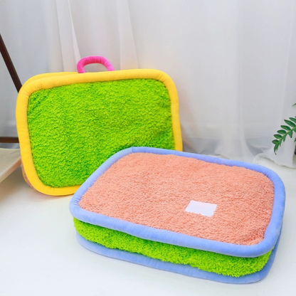 Dopamine Color Plush Dog Bed Washable and Cozy