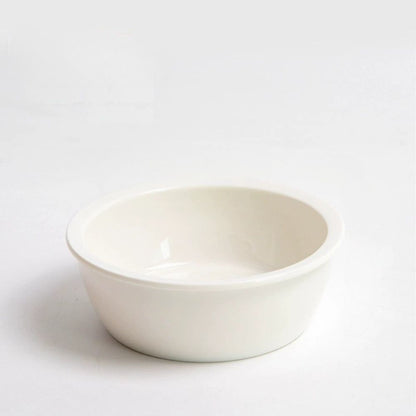 Elevated Ceramic & Bamboo Double Pet Bowl Stand