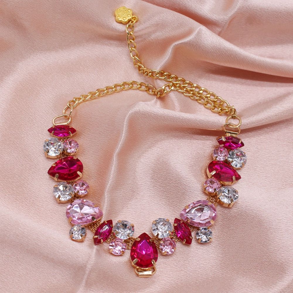 Luxury Gemstone  Pearl Pet Necklace