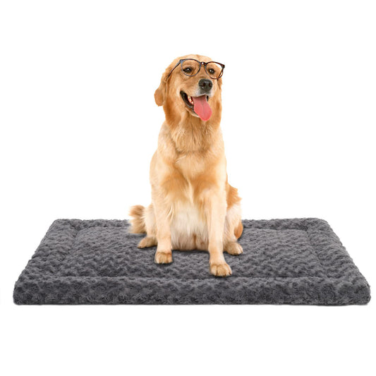Scratch-Resistant Rose Plush Dog Bed