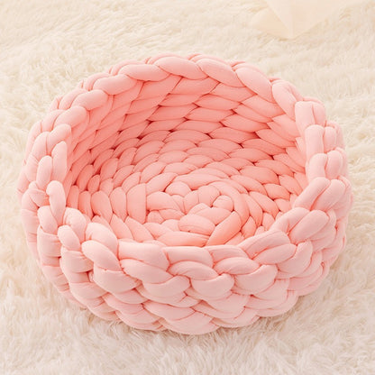 Handmade Knitted Cozy Nest Cat Bed