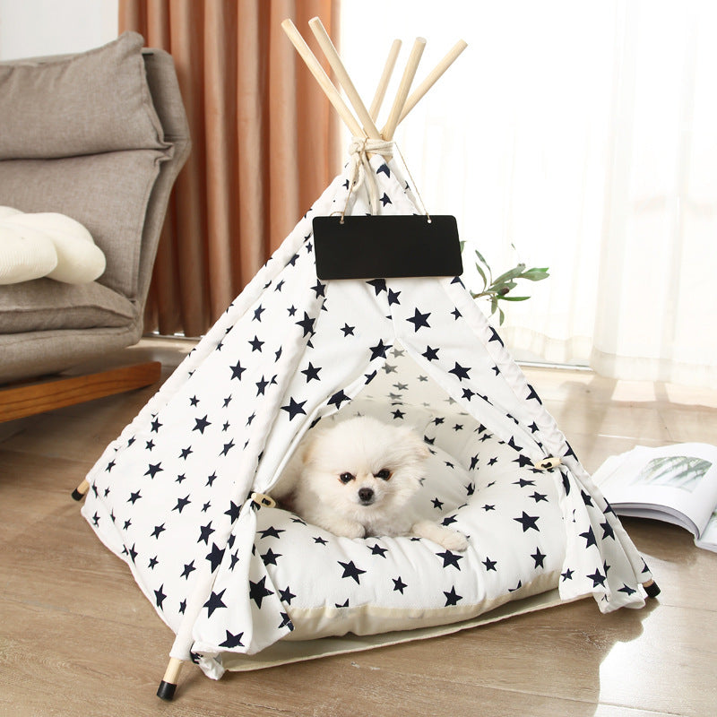 Cozy Cotton Teepee Pet Bed  Cat Small Dog