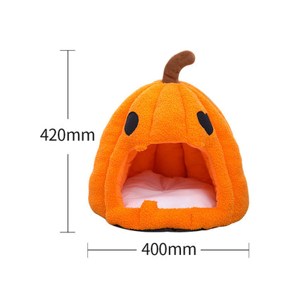 Halloween Pumpkin Washable Cat Bed