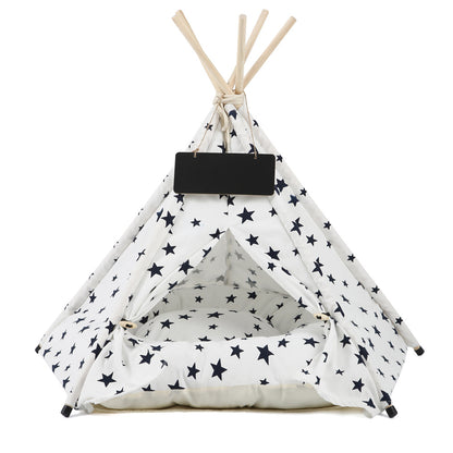 Cozy Cotton Teepee Pet Bed  Cat Small Dog