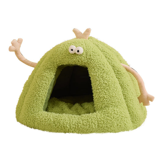 Cozy House with Removable Cushion & Non-Slip Bottom Cat Bed