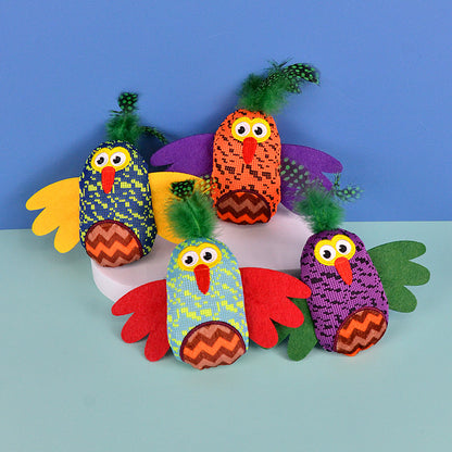 Designer Owl Bell Interactive Colorful Cat Toy