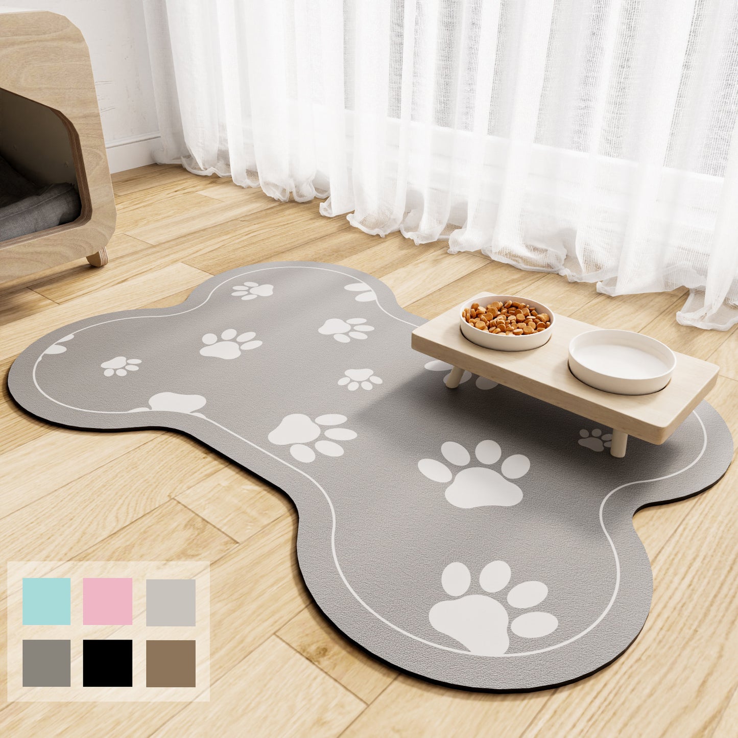 Absorbent Dog Feeding Mat Non-Slip Pet Bowl Pad