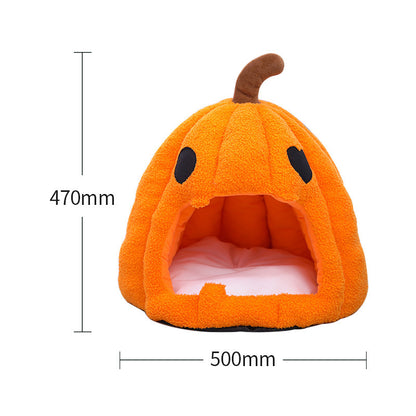 Halloween Pumpkin Washable Cat Bed